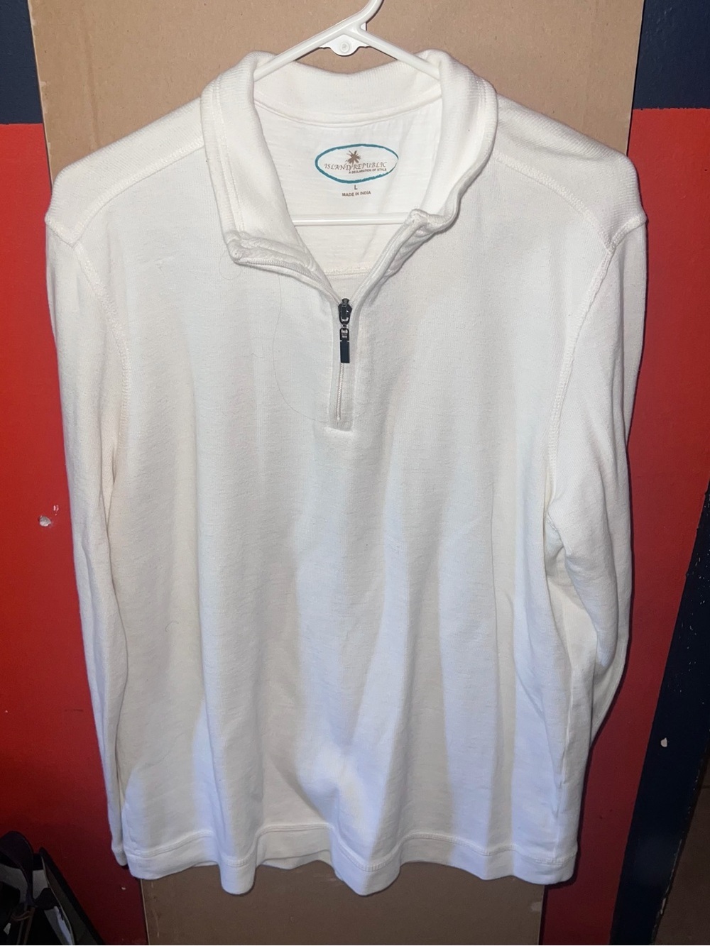 Men’s Island Republic White Quarter-Zip Pullover